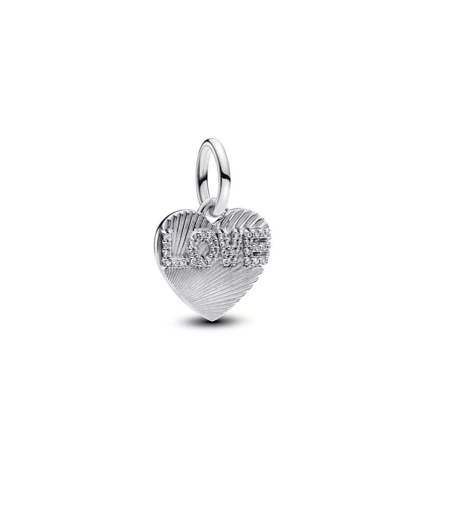 Charm colgante en plata de ley Grabable Corazón Amor 
