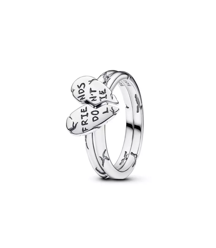 Anillo en plata de ley Divisible Los Amigos No Mienten de Stranger Things