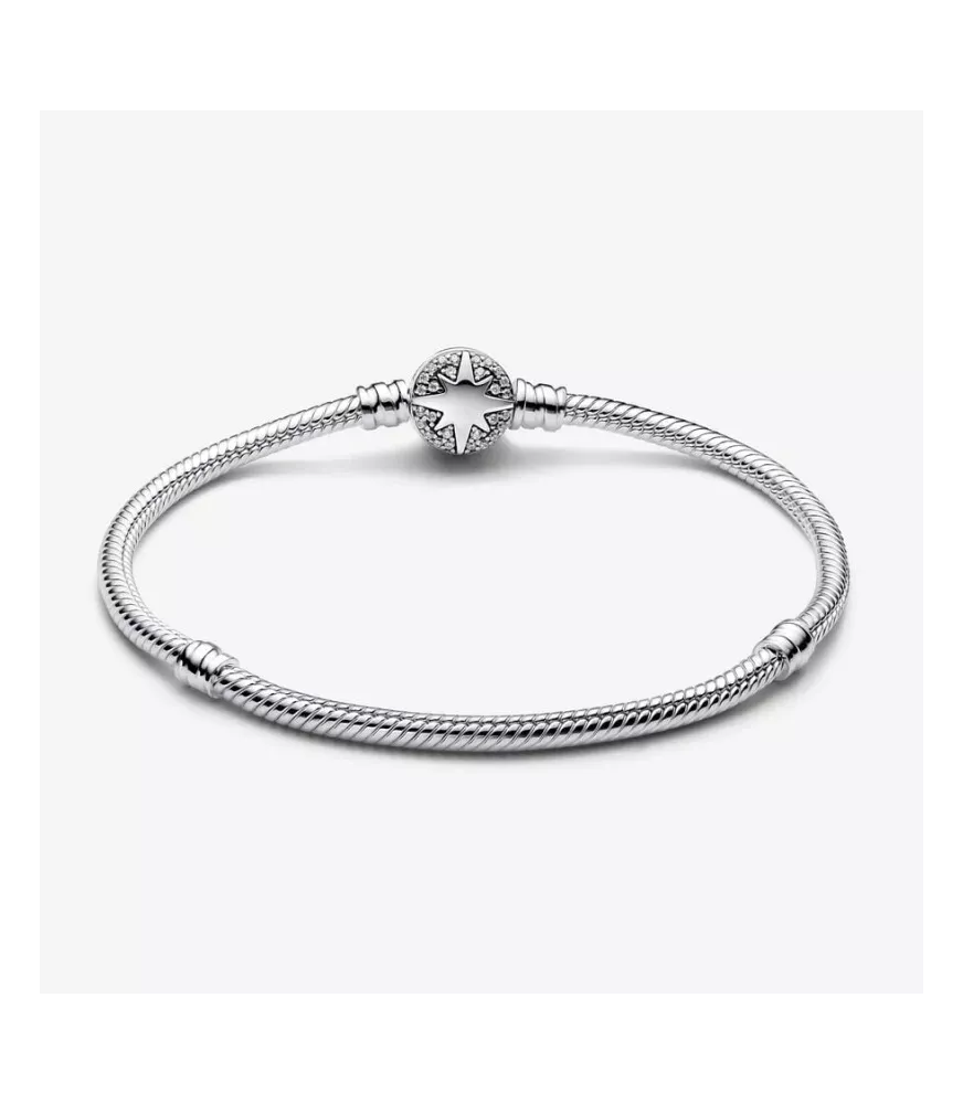 Pulsera Pandora Moments Cadena de Serpiente con Cierre de Estrella Polar