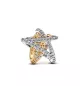 Charm en plata de ley y con un recubrimiento en oro de 14k Estrella Cruzada Brillante Bicolor