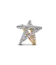 Charm en plata de ley y con un recubrimiento en oro de 14k Estrella Cruzada Brillante Bicolor