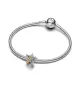 Charm en plata de ley y con un recubrimiento en oro de 14k Estrella Cruzada Brillante Bicolor