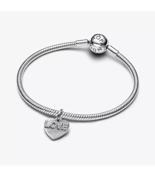 Charm colgante en plata de ley Grabable Corazón Amor 