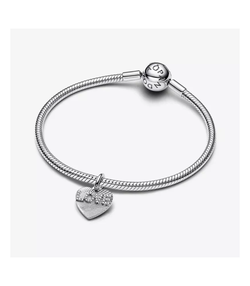 Charm colgante en plata de ley Grabable Corazón Amor 