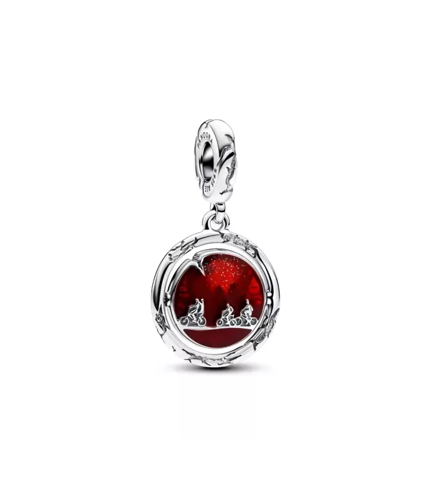 Charm colgante en plata de ley Mundo del Revés que brilla en la oscuridad de Stranger Things