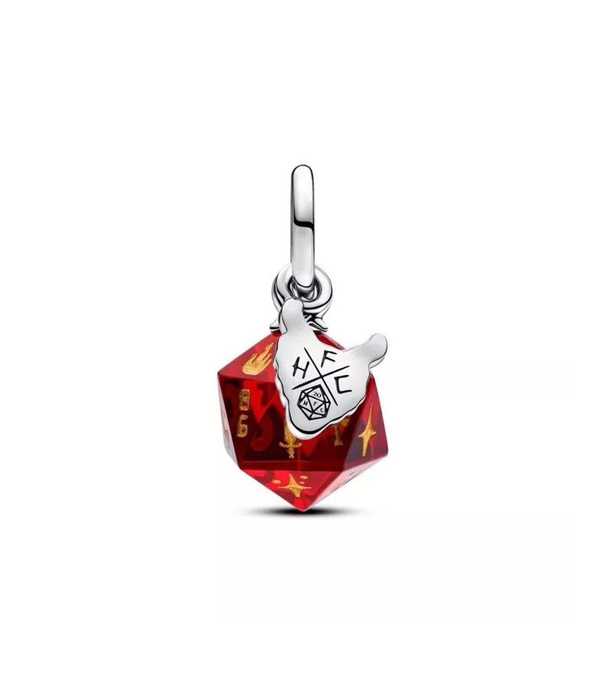 Charm colgante en plata de ley Dado Club del Fuego Infernal de Stranger Things 