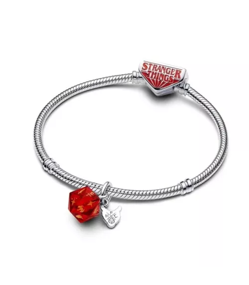 Charm colgante en plata de ley Dado Club del Fuego Infernal de Stranger Things 