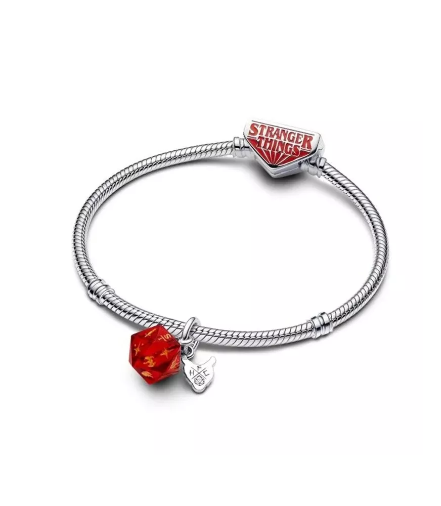 Charm colgante en plata de ley Dado Club del Fuego Infernal de Stranger Things 