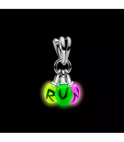 Charm colgante en plata de ley Corre que brilla en la oscuridad de Stranger Things