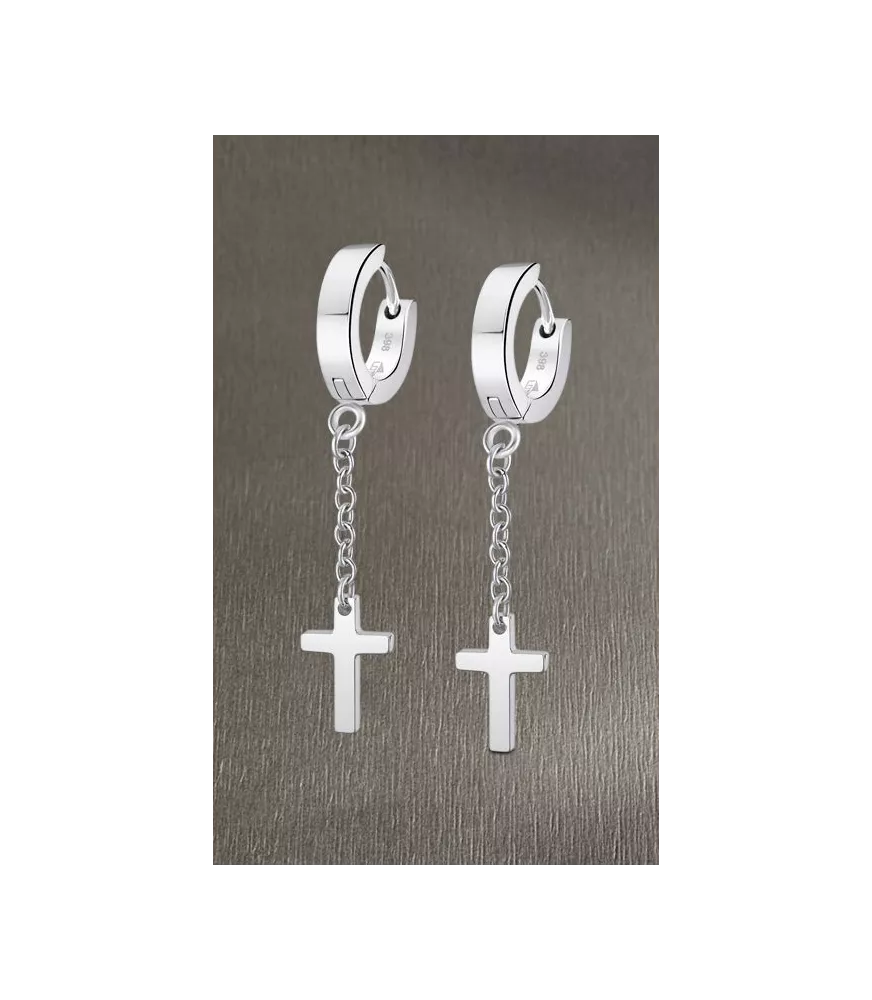 Pendientes hombre Lotus Style de acero.