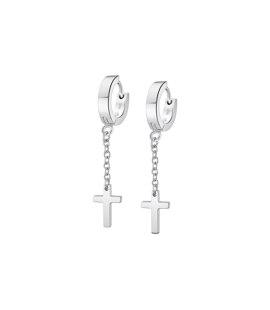 Pendientes hombre Lotus Style de acero.