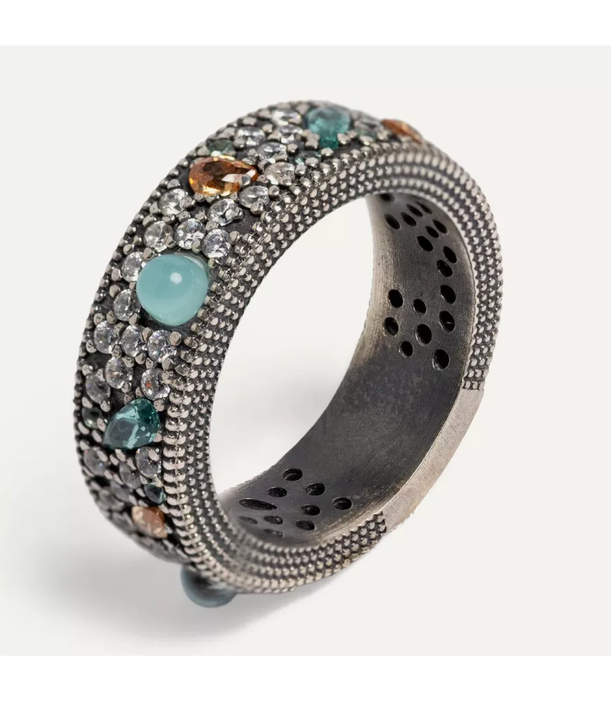 Anillo Sunfield Minerva Celestia plata y circonitas. AN064861