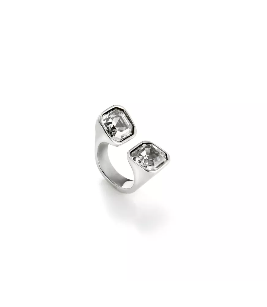 Anillo Ser Sin Complejos UNOde50, en metal bañado en plata.