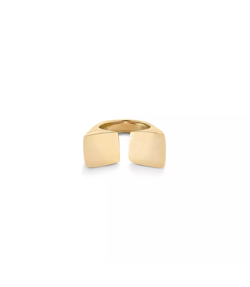 Anillo Ser Sin Complejos UNOde50, en metal bañado en oro