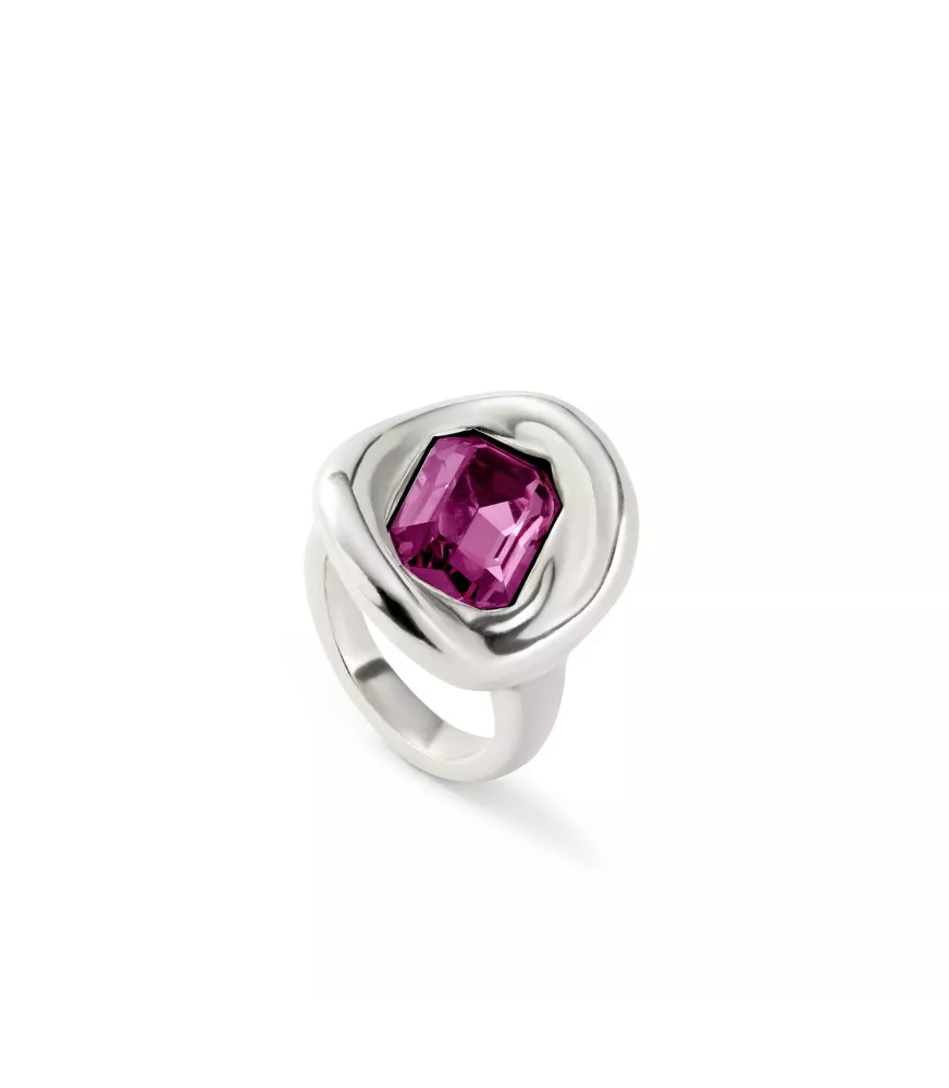 Anillo Ser Valiente UNOde50, en metal bañado en plata.