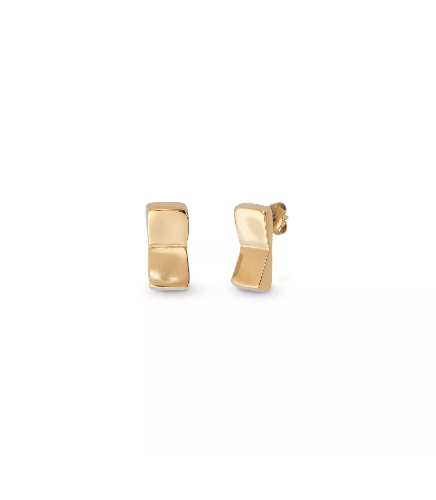 Pendientes Ser Sin Complejos UNOde50, en metal bañado en oro.