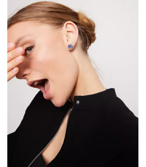 Pendientes Ser Magnética UNOde50, en metal bañado en plata.