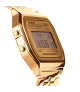 Reloj Casio vintage digital, con esfera dorada y brazalete de acero.