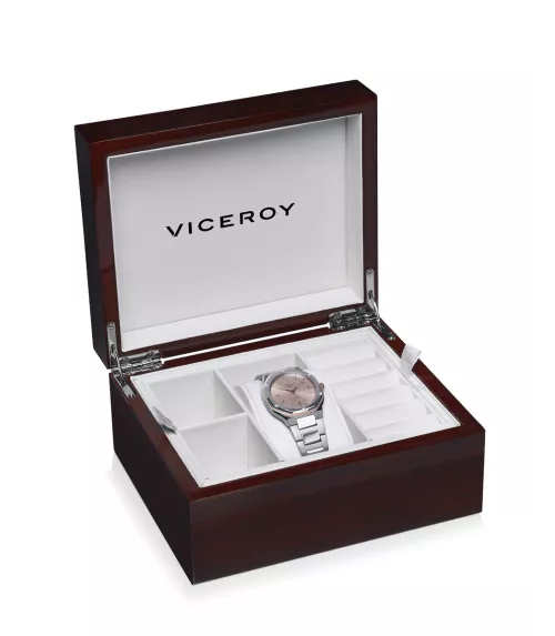 Reloj Viceroy mujer, cuarzo, analógico, 2 agujas, calendario y diamantes.
