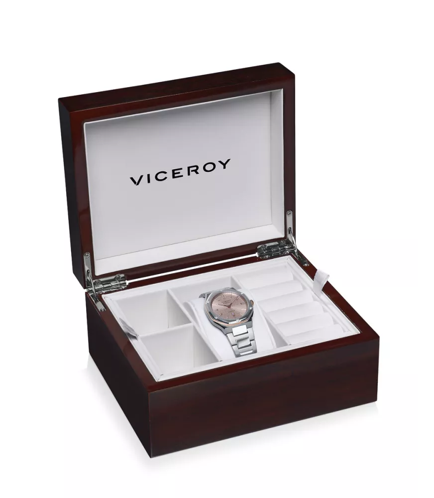 Reloj Viceroy mujer, cuarzo, analógico, 2 agujas, calendario y diamantes.