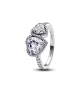 Anillo en plata de ley Corazones Halo Brillante