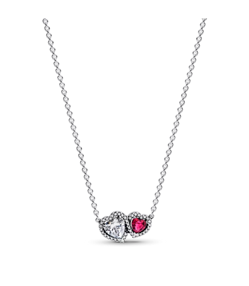 Collar en plata de ley Halo Corazones