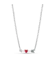 Collar en plata de ley Flecha & Corazón Cristal de Murano