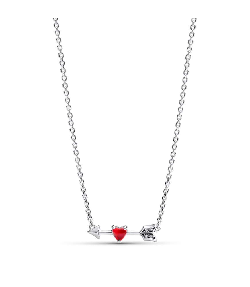 Collar en plata de ley Flecha & Corazón Cristal de Murano