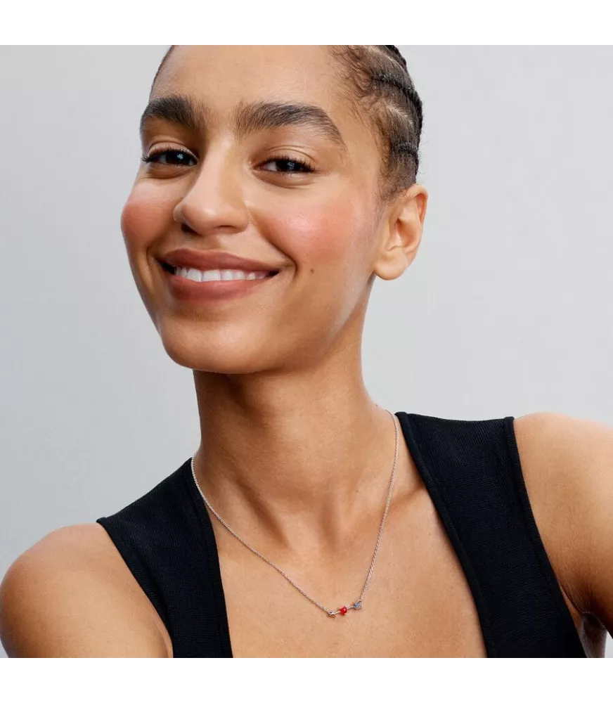 Collar en plata de ley Flecha & Corazón Cristal de Murano