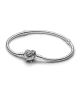 Pulsera Pandora Moments en plata de ley Cadena de Serpiente con Cierre Corazón Alado