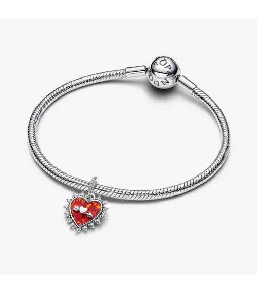 Charm Colgante en plata de ley Flecha Corazón Giratorio