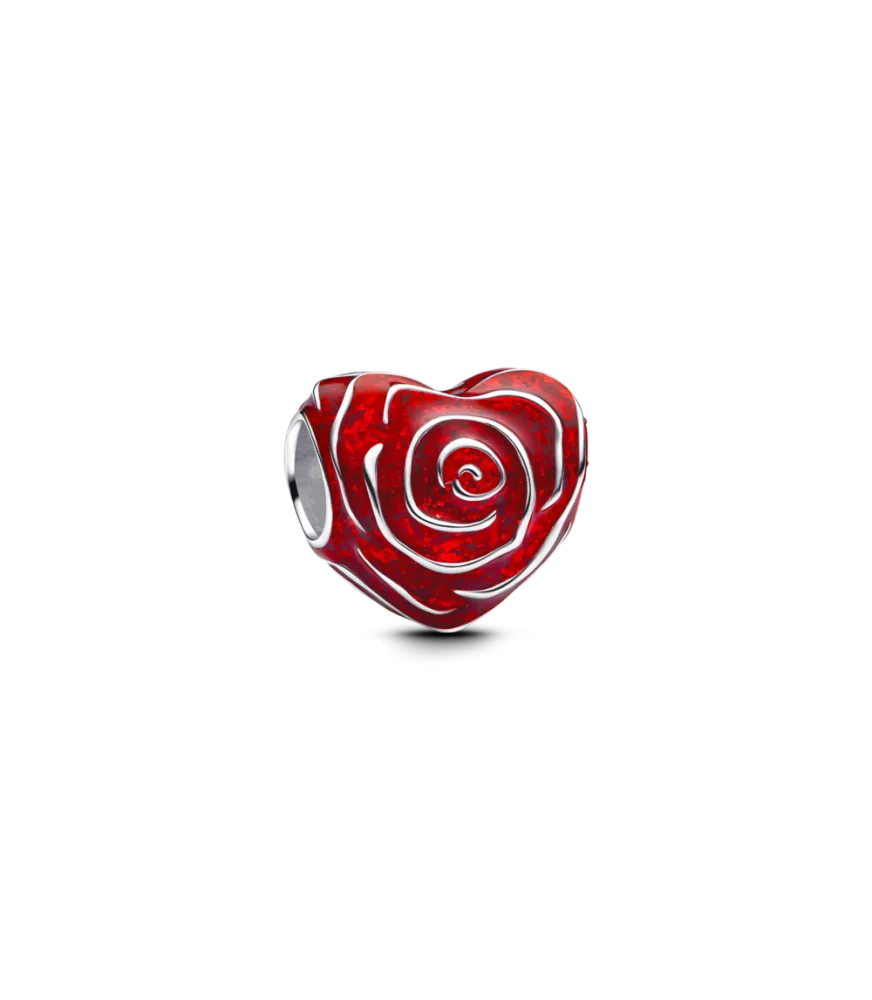 Charm en plata de ley Corazón Rosa