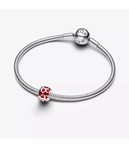 Clip Charm de Clip en plata de ley Redondo Corazones