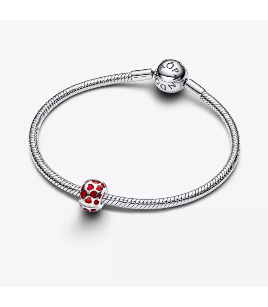 Clip Charm de Clip en plata de ley Redondo Corazones