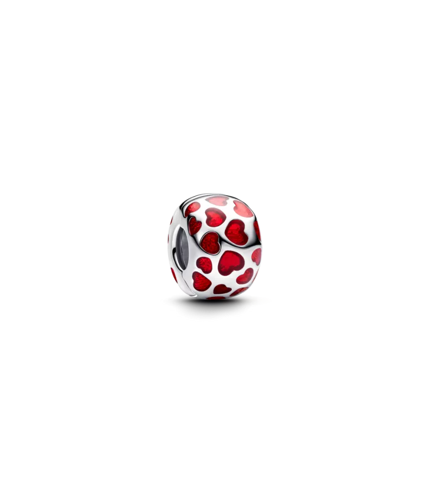 Clip Charm de Clip en plata de ley Redondo Corazones