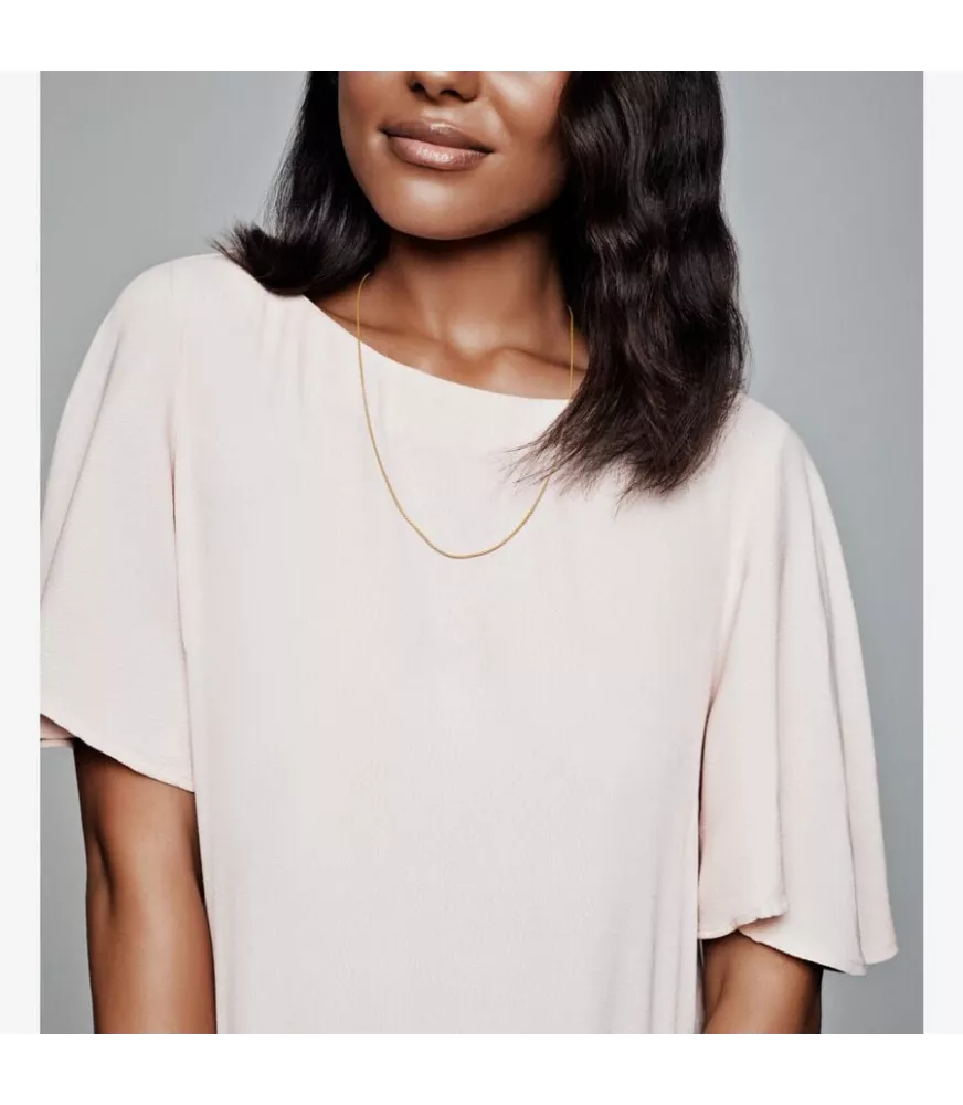 Collar de Cadena de cable con un recubrimiento en oro de 14k