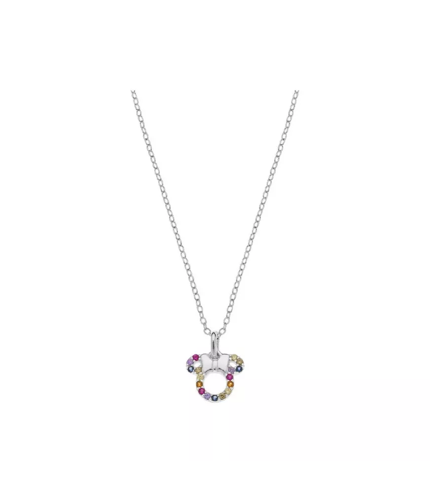 Colgante Disney Minnie Mouse silueta colores, en plata 925 milésimas.
