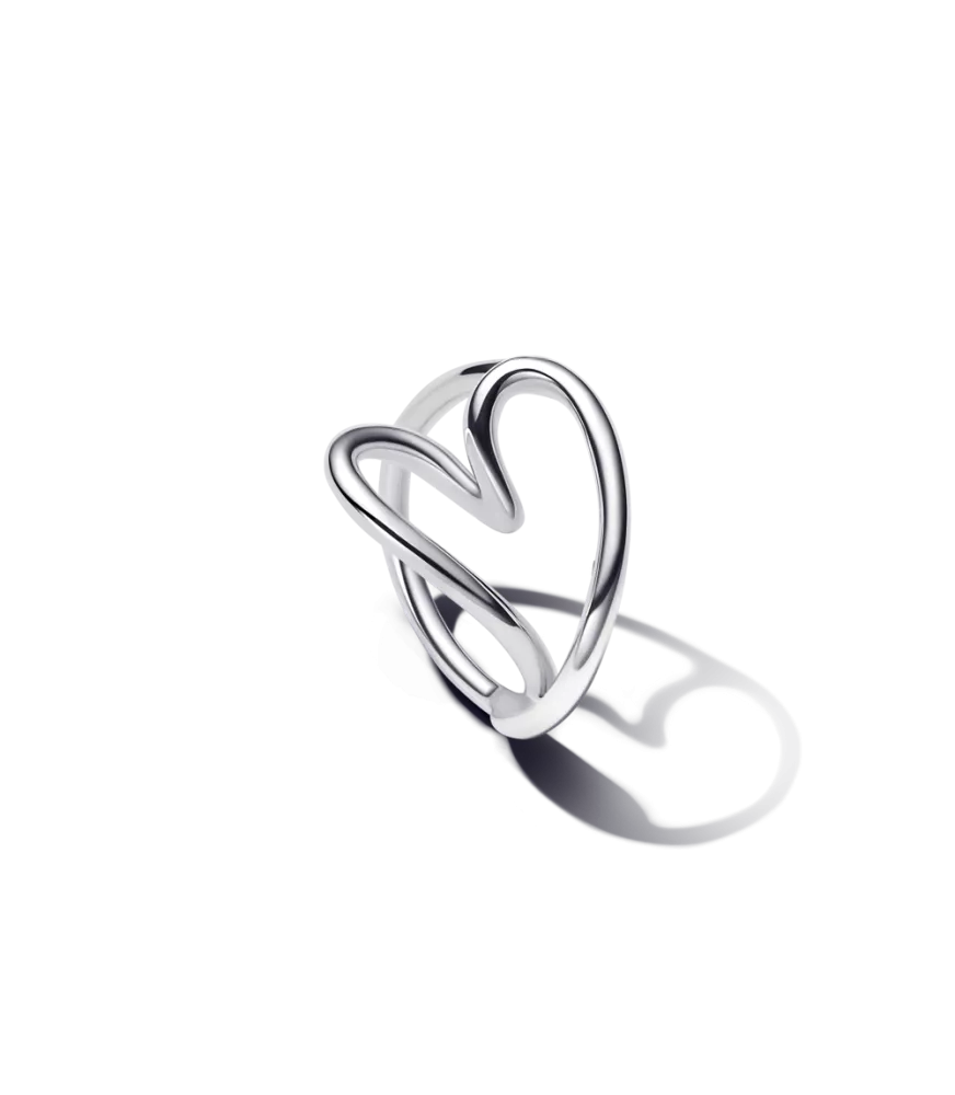 Anillo en plata de ley Corazón Forma Orgánica