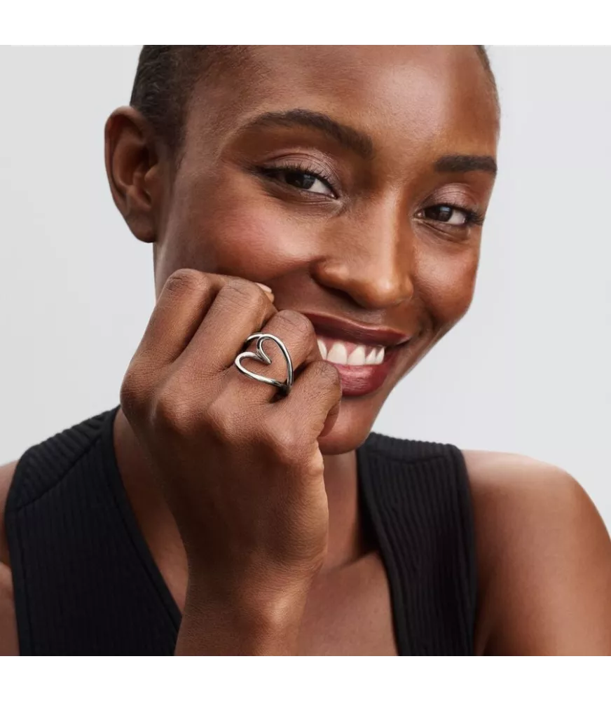 Anillo en plata de ley Corazón Forma Orgánica