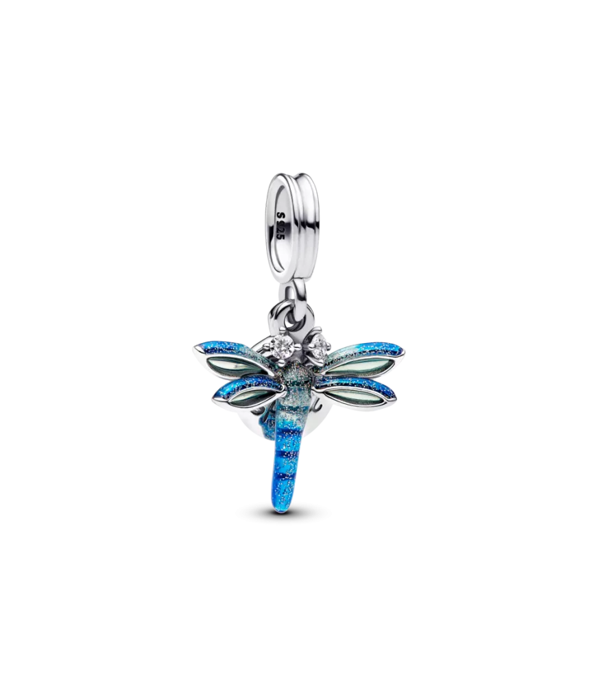 Charm Colgante Doble en plata de ley Libélula