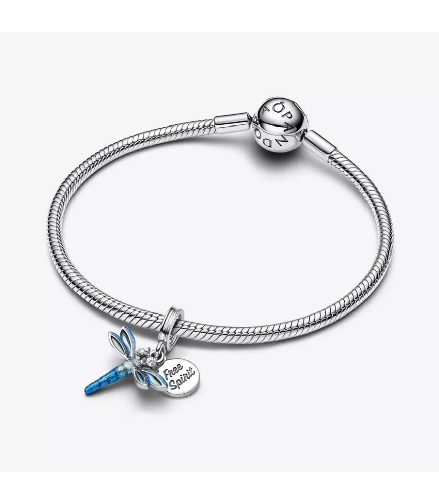 Charm Colgante Doble en plata de ley Libélula