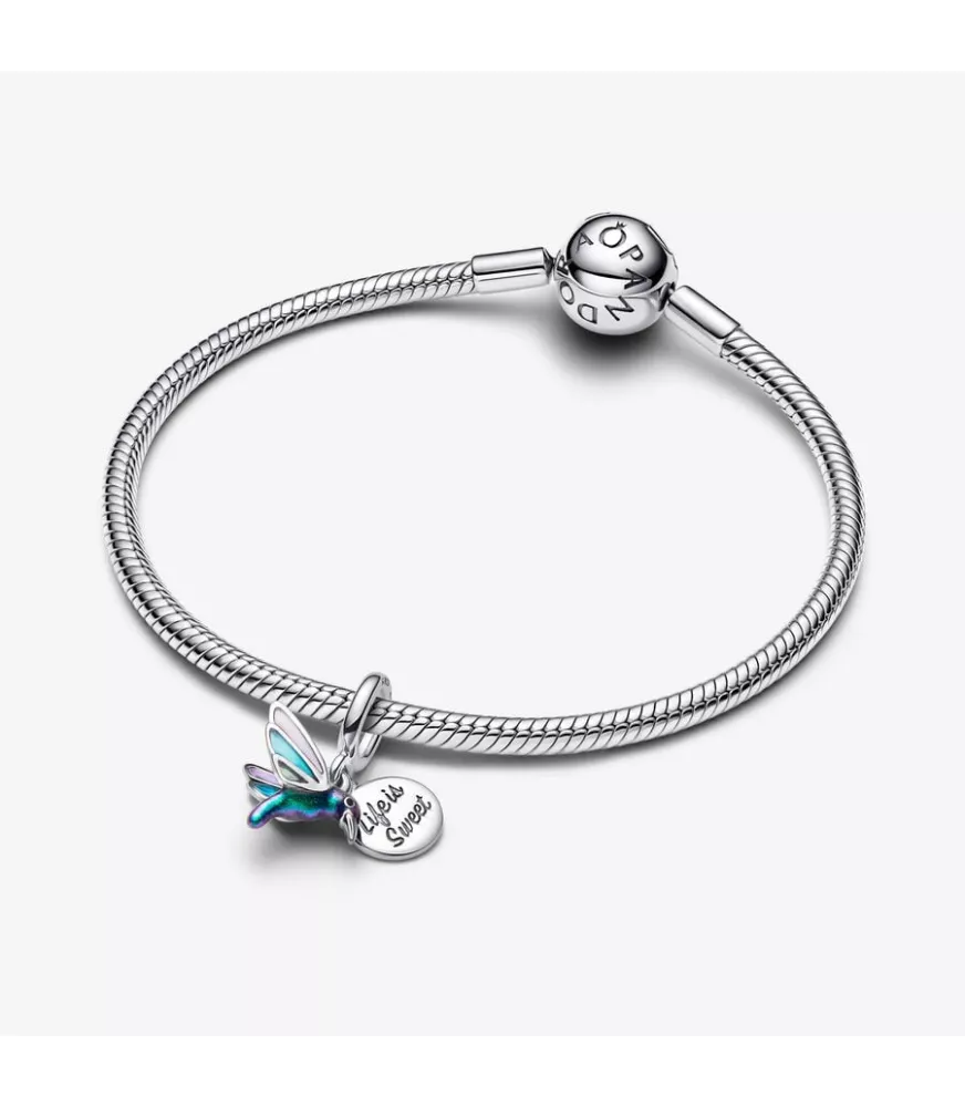 Charm Colgante Doble en plata de ley Colibrí