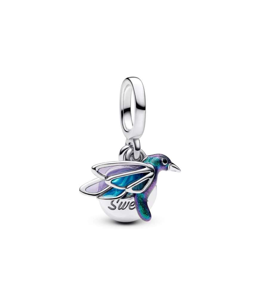 Charm Colgante Doble en plata de ley Colibrí