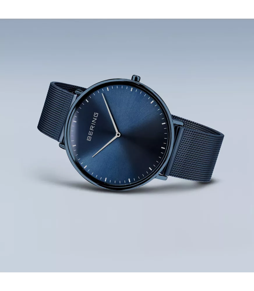 Reloj Bering Unisex Classic en acero esfera azul 15739-397