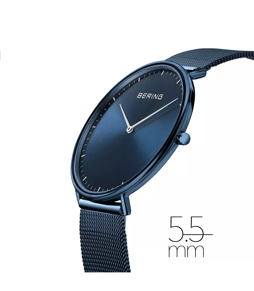 Reloj Bering Unisex Classic en acero esfera azul 15739-397