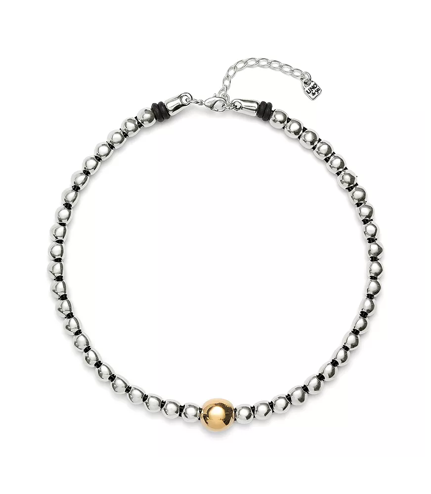 Collar Ser Intrépida Unode50, en metal bañado en plata.