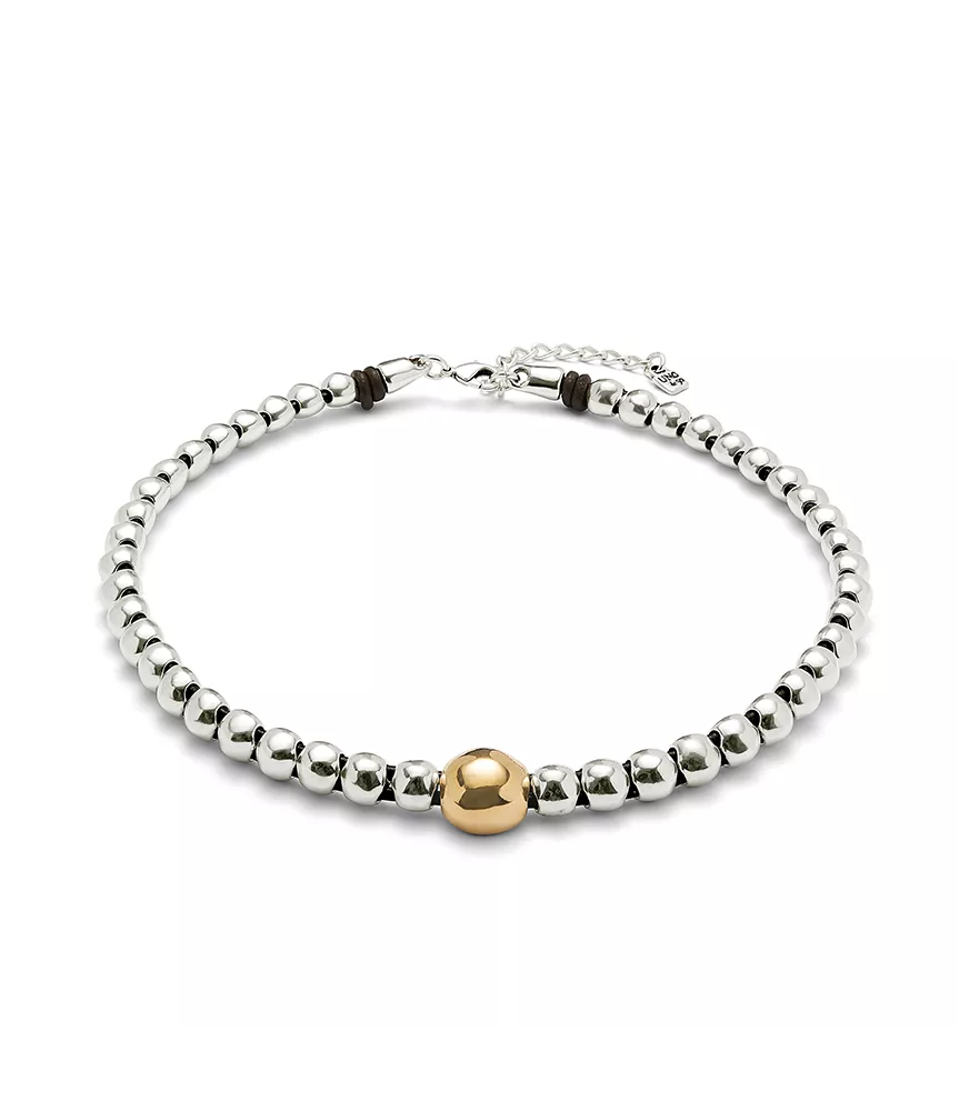 Collar Ser Intrépida Unode50, en metal bañado en plata.