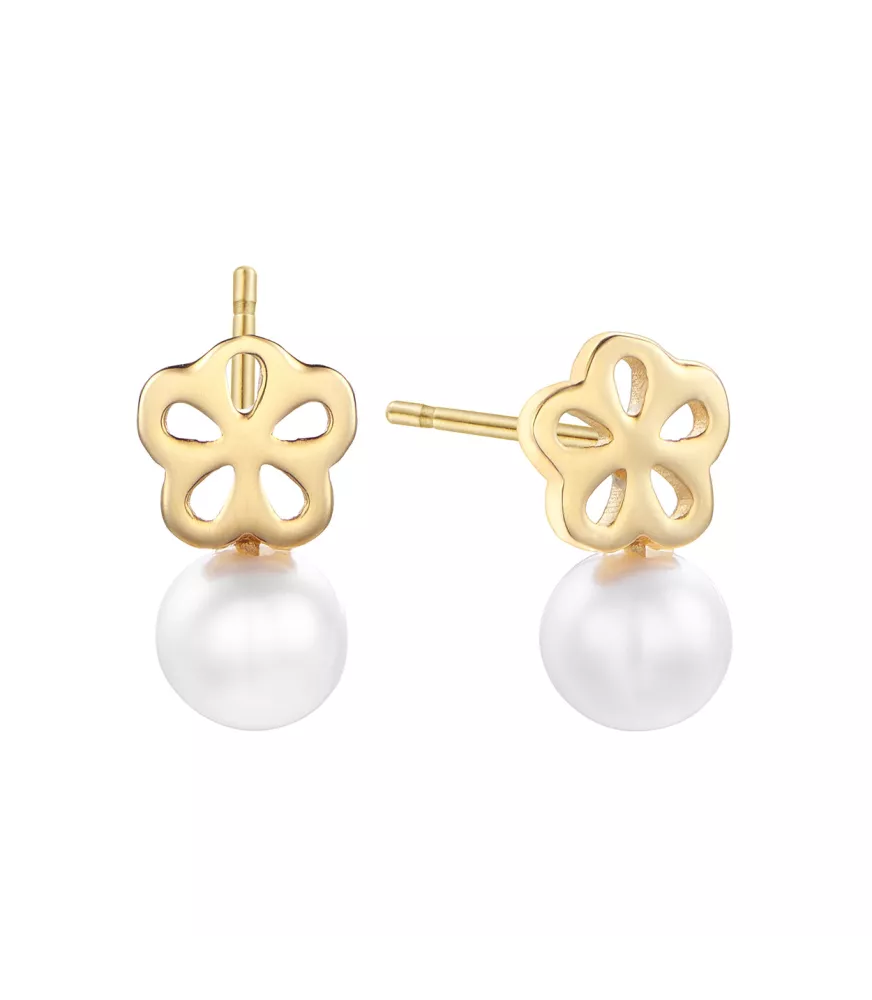 Pendientes Mi primera joya, de Duran Exquse en plata dorada. 00513063