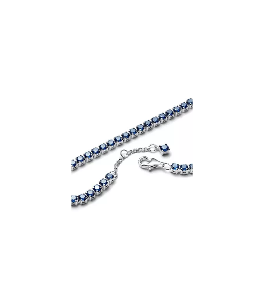 Pulsera en plata de ley Tenis Azul Brillantes 