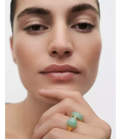 Anillo Aventurina Verde Gravity, P D Paola, colección Dolphin,